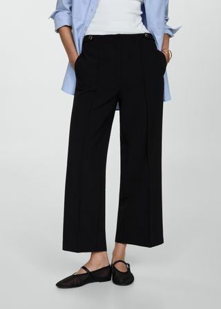 Straight-leg trousers with buttons – Women | Mango USA