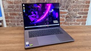 The Lenovo Yoga Pro 7i Gen 11 Aura Edition on a desk