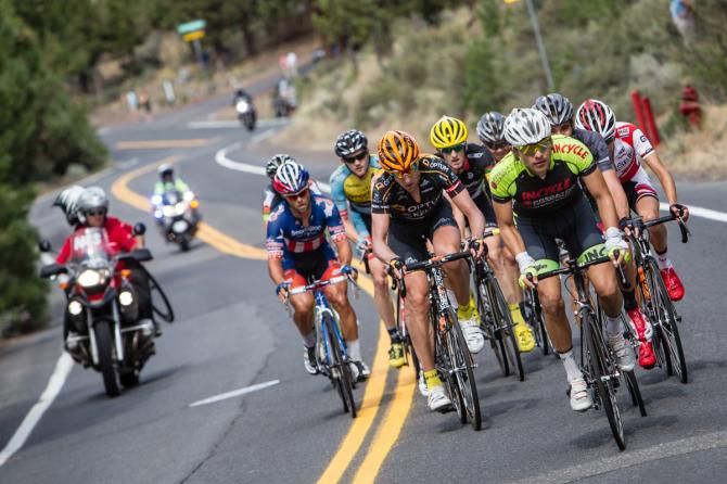 The men's break went into the final climb with a good gap on the field