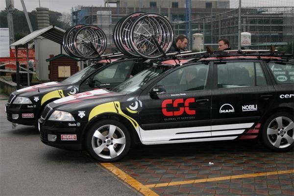 Riis' Eagle of Herning logo adorns the team cars