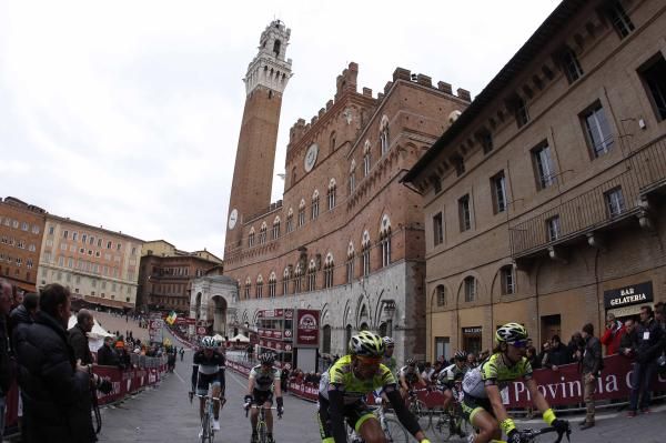 At the finish in Siena.