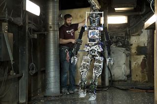 The SAFFiR (short for Shipboard Autonomous Firefighting Robot) humanoid bot was developed to one day help put out fires aboard U.S. Navy ships.