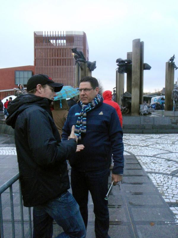 Milram manager Gerry van Gerwen was at the start