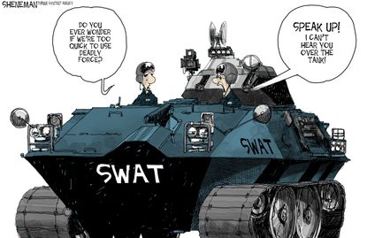 Editorial cartoon U.S. police force