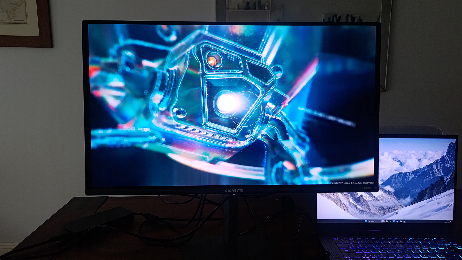 Gigabyte GO27Q24A with an attractive desktop wallpaper