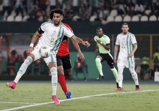 Algeria AFCON 2023 squad: Algeria's Riyad Mahrez is fighting for the ball during the 2024 Africa Cup of Nations (CAN) Group D football match between Algeria and Angola at the Stade de la Paix in Bouake, Ivory Coast, on January 15, 2024. (Photo by Anis / APP)