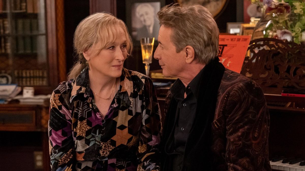 Meryl Streep looking longingly into Martin Short&#039;s eyes in Season 2 of Only Murders in the Building. 