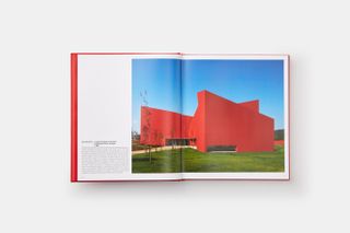 Picture of a red building inside the book