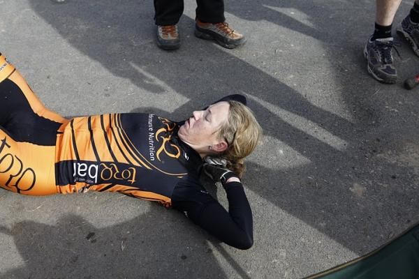 Jo Wall chills out near the end of the race