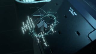 Sam's necklace contains scientific formulas which we see interacting with a computer terminal in the latest trailer.
