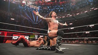 CM Punk beating Seth Rollins on Monday night Raw