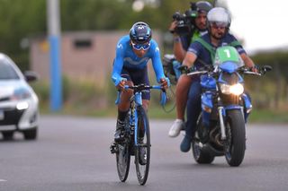 Nairo Quintana in time trial mode during stage 3 at the Vuelta a San Juan