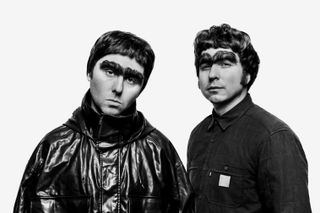 James Buckley and Joe Thomas posing as Liam and Noel Gallagher for special Comic Relief sketch.