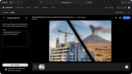 Usingf Adobe Stock's AI Studio tools on a Mac