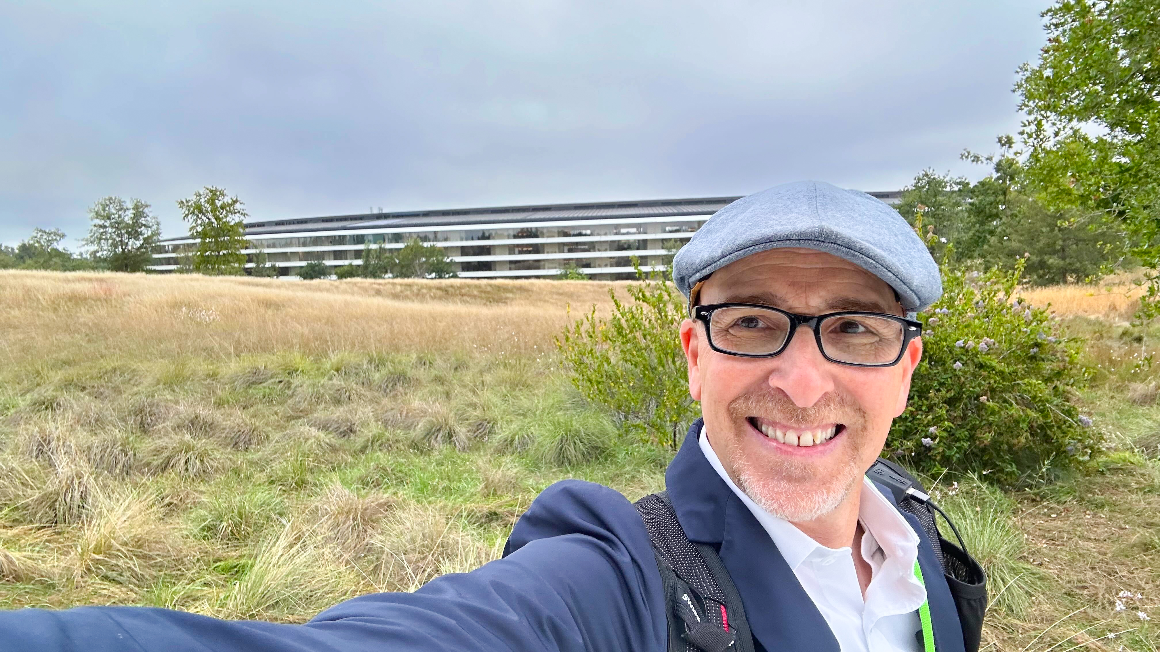 Lance on Apple Park campus grounds