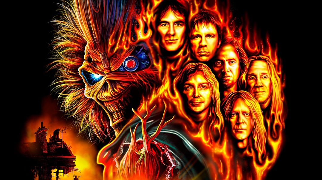 Iron Maiden film poster, cartoon style
