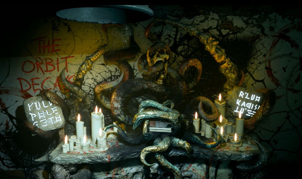 Monster tentacles wrap around a skull in "Moons of Madness."