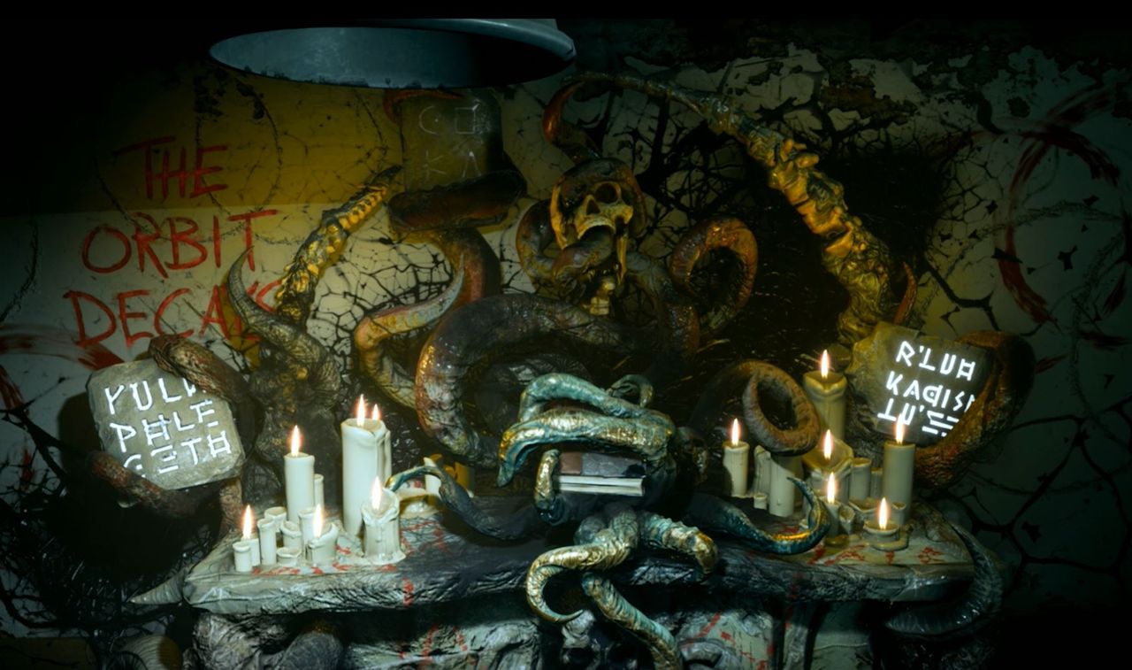 Monster tentacles wrap around a skull in "Moons of Madness."