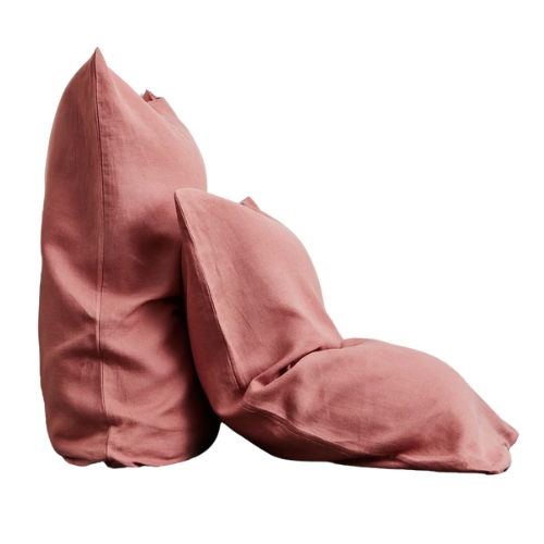 Bed Threads, Pink Clay 100% French Flax Linen Pillowcases (set of Two)