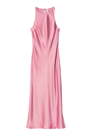 Sleeveless Satin Midi Dress