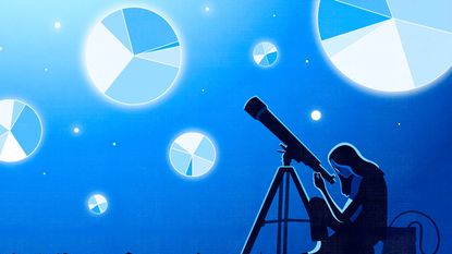 illustration of person looking through telescope