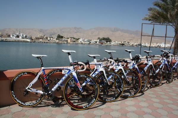 The Eddy Merckx bikes await the Quick Step riders.