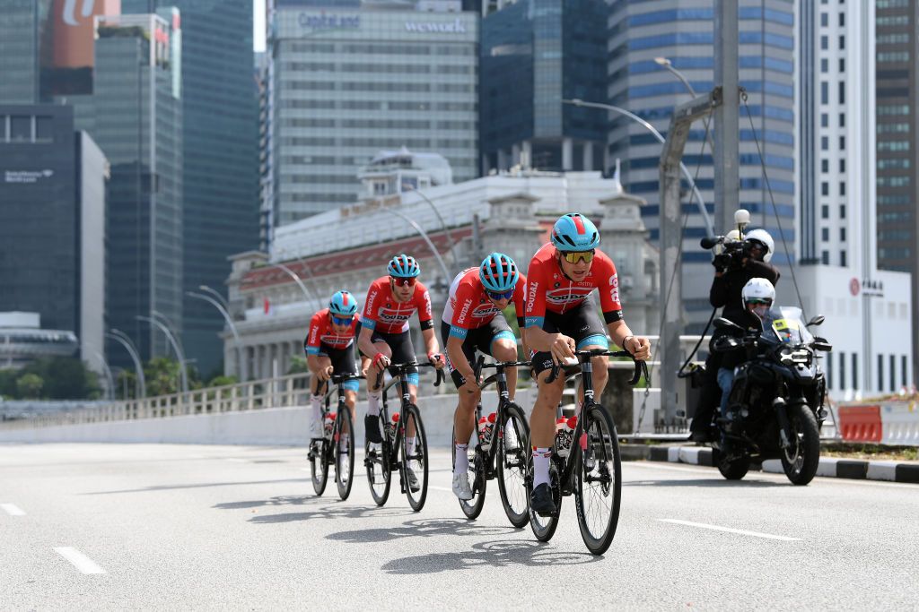 Lotto soudal during the TTT that preceded the Tour de France Singapore Criterium