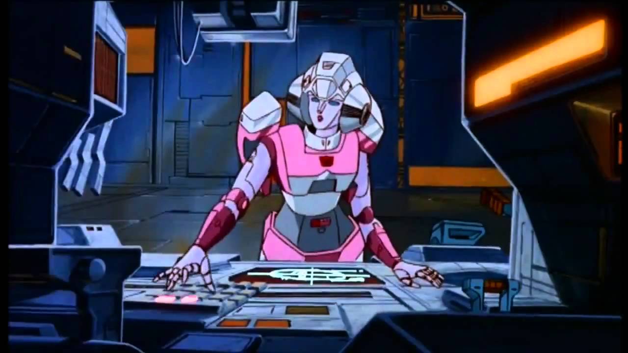 Screenshot from the 1986 animated sci-fi movie "Transformers: The Movie"
