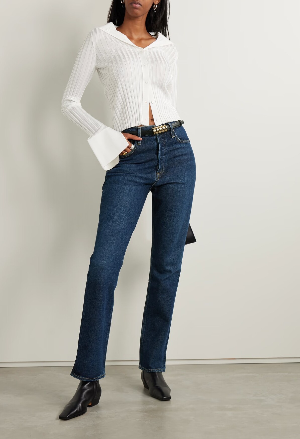 AGOLDE, + Net Sustain Freya High-Rise Slim-Leg Organic Jeans