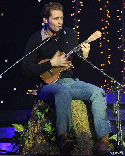 Matthew Morrison star of Glee joins Leona Lewis on stage at the O2 arena in London