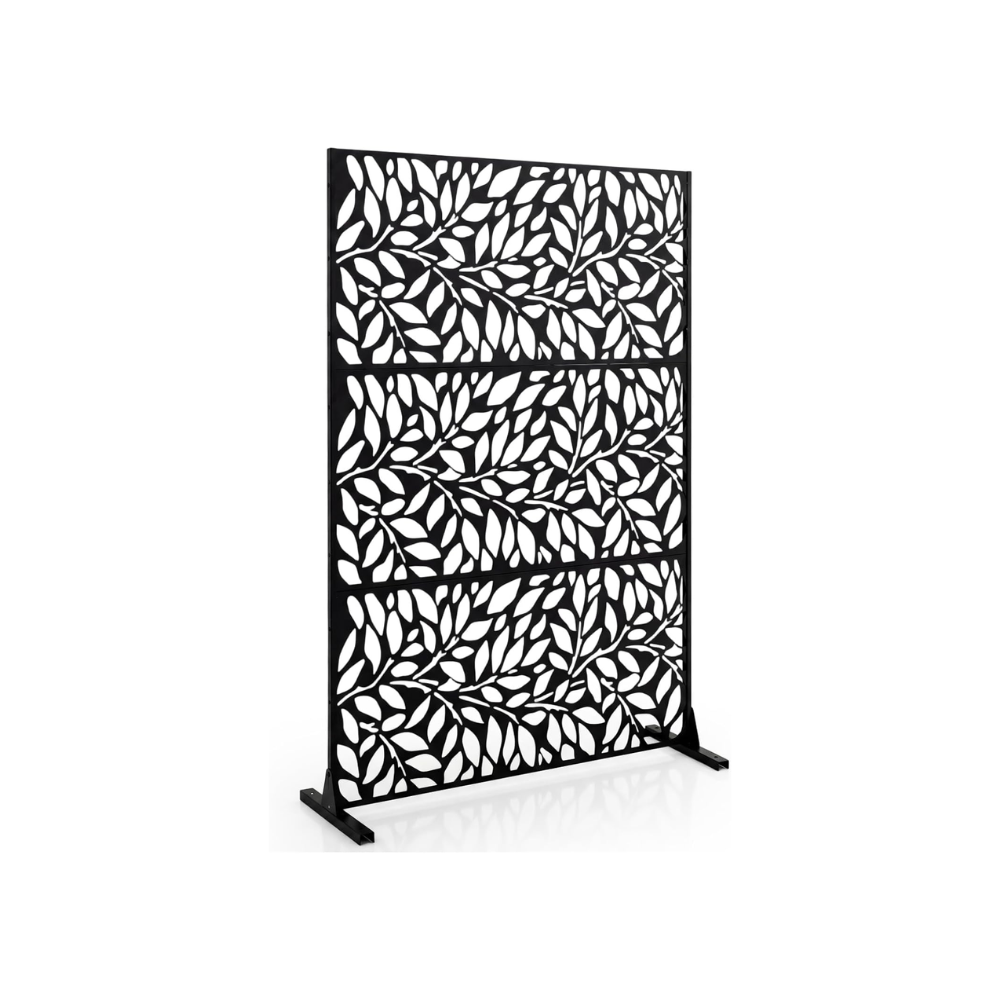 black floral decorative garden screen