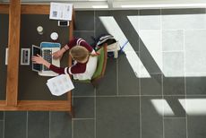 University student at laptop