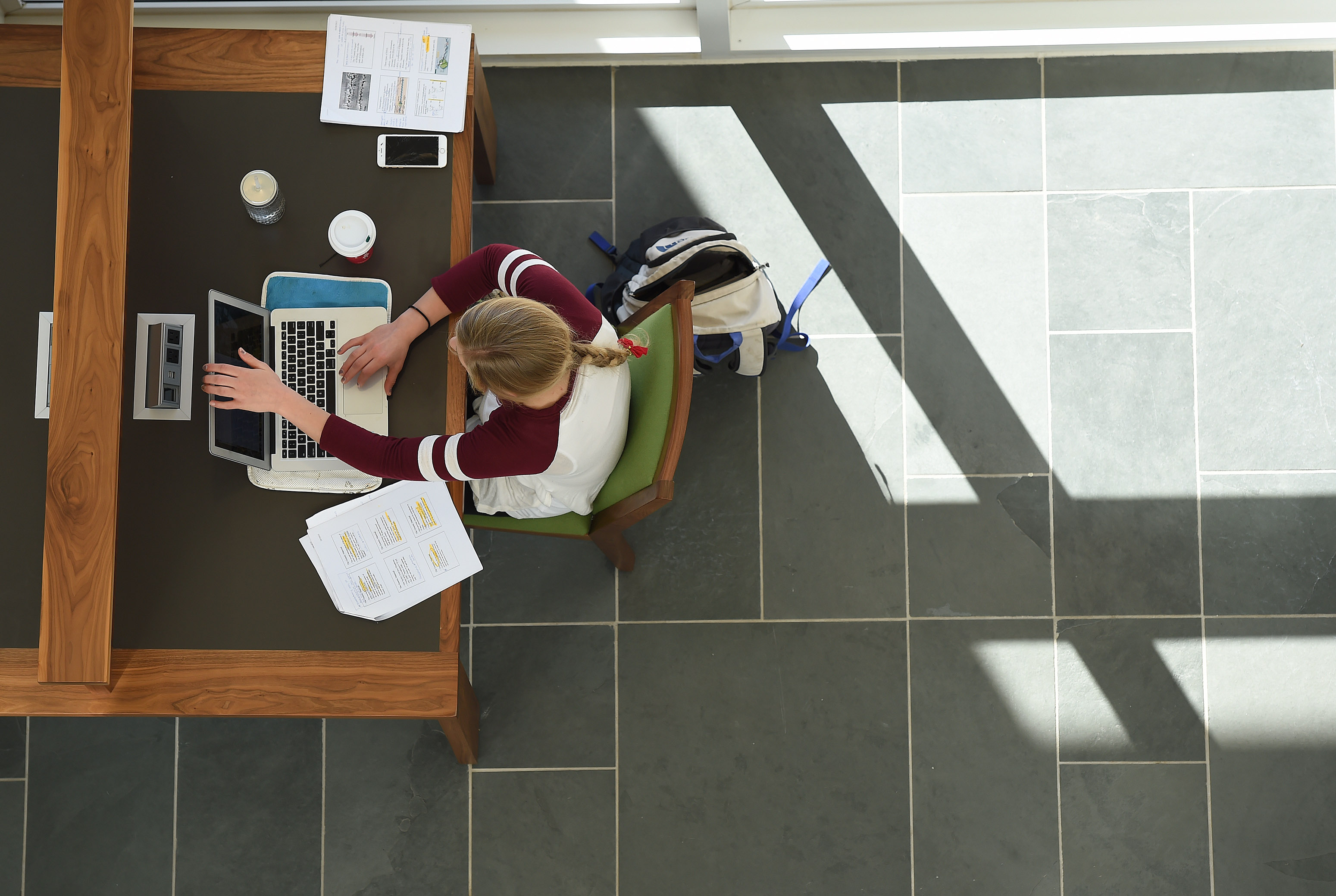 University student at laptop