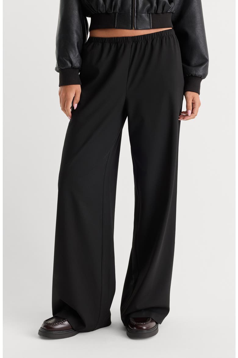 The Pull on Plaid Wide Leg Trousers
