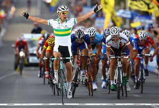 Michael Matthews (Australia) wins the Road World Championships U23 category in Geelong in 2010