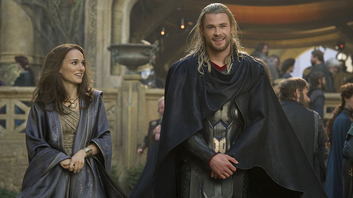 Natalie Portman and Chris Hemsworth in &quot;Thor: The Dark World.&quot;