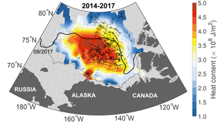 A figure from the paper reveals where scientists found extra heat hidden in the Arctic.