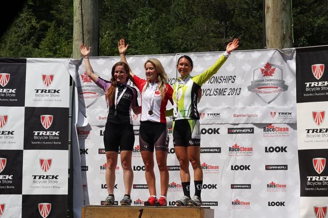 Elite women's podium at the Canadian Cross Country National Championships