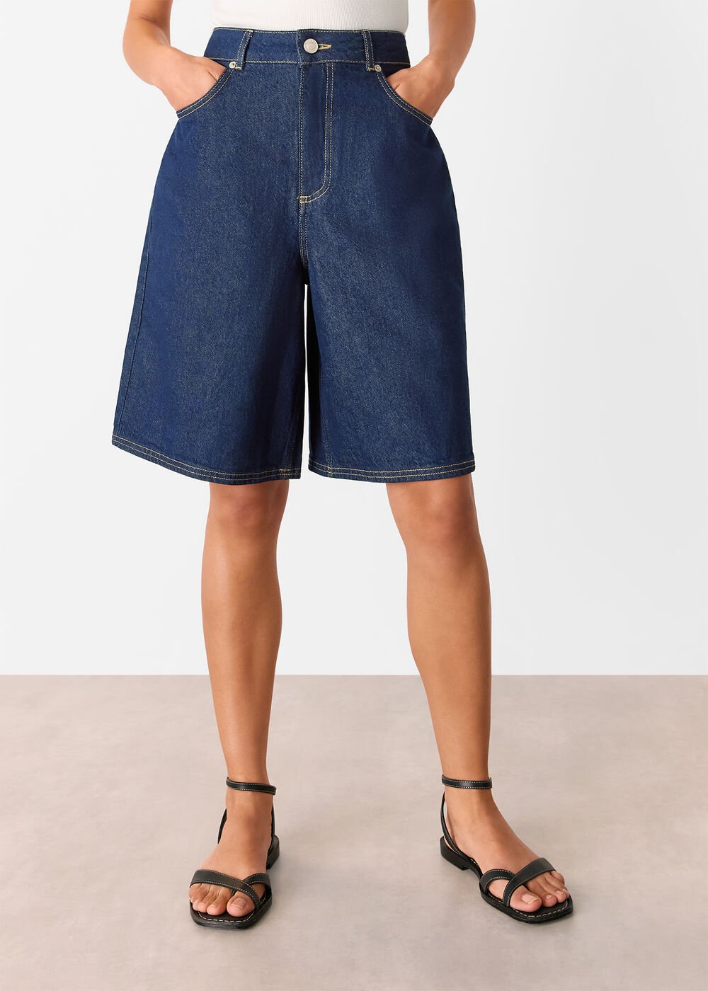 Dark Denim Authentic Knee Length Short