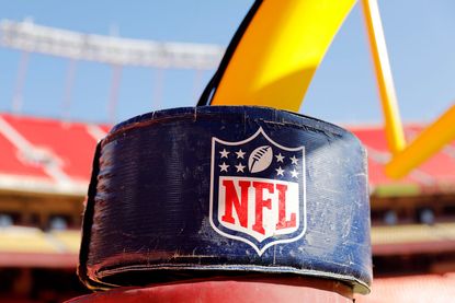 NFL logo on goalpost.