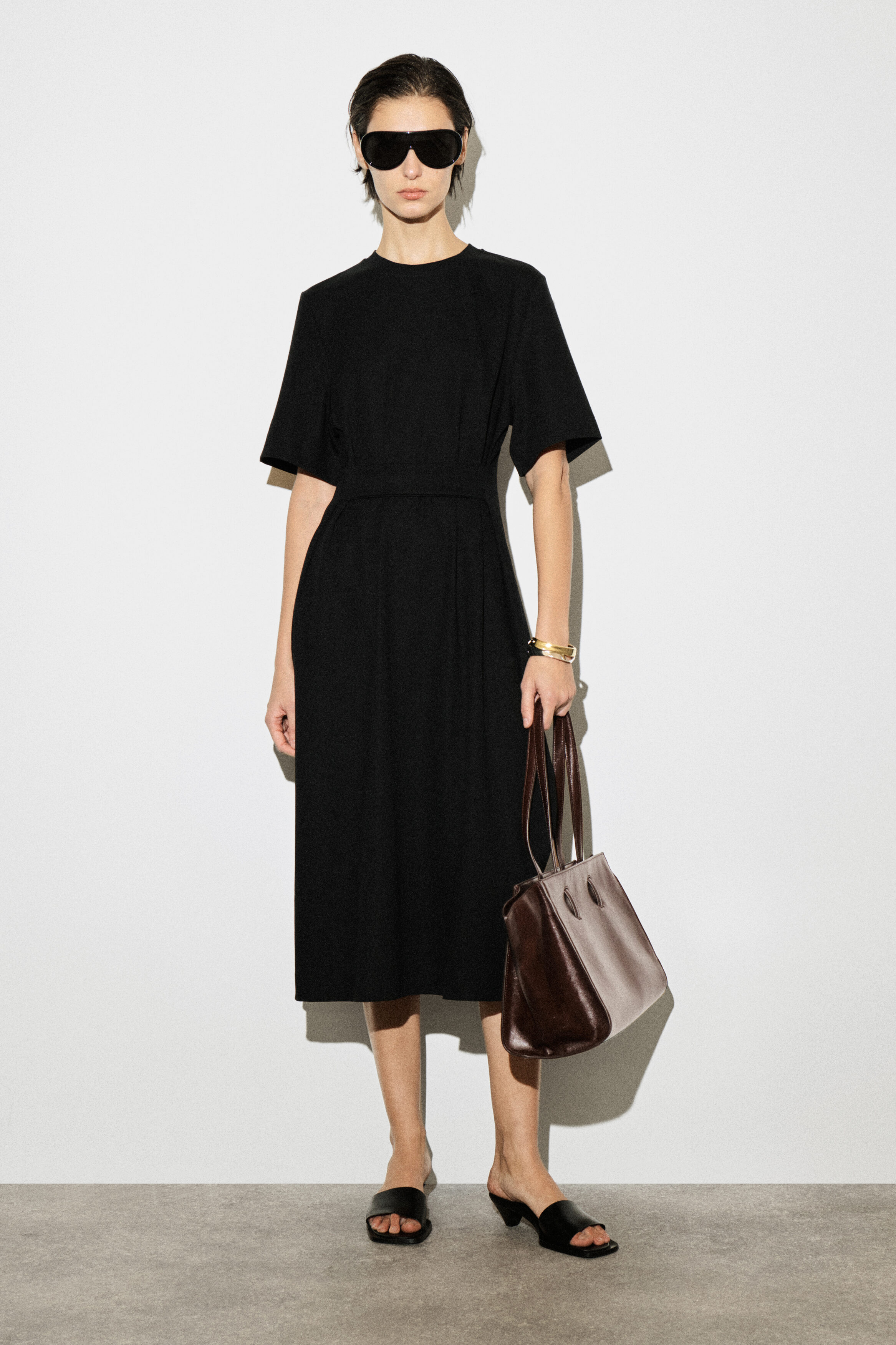 Belt-Detail Midi T-Shirt Dress