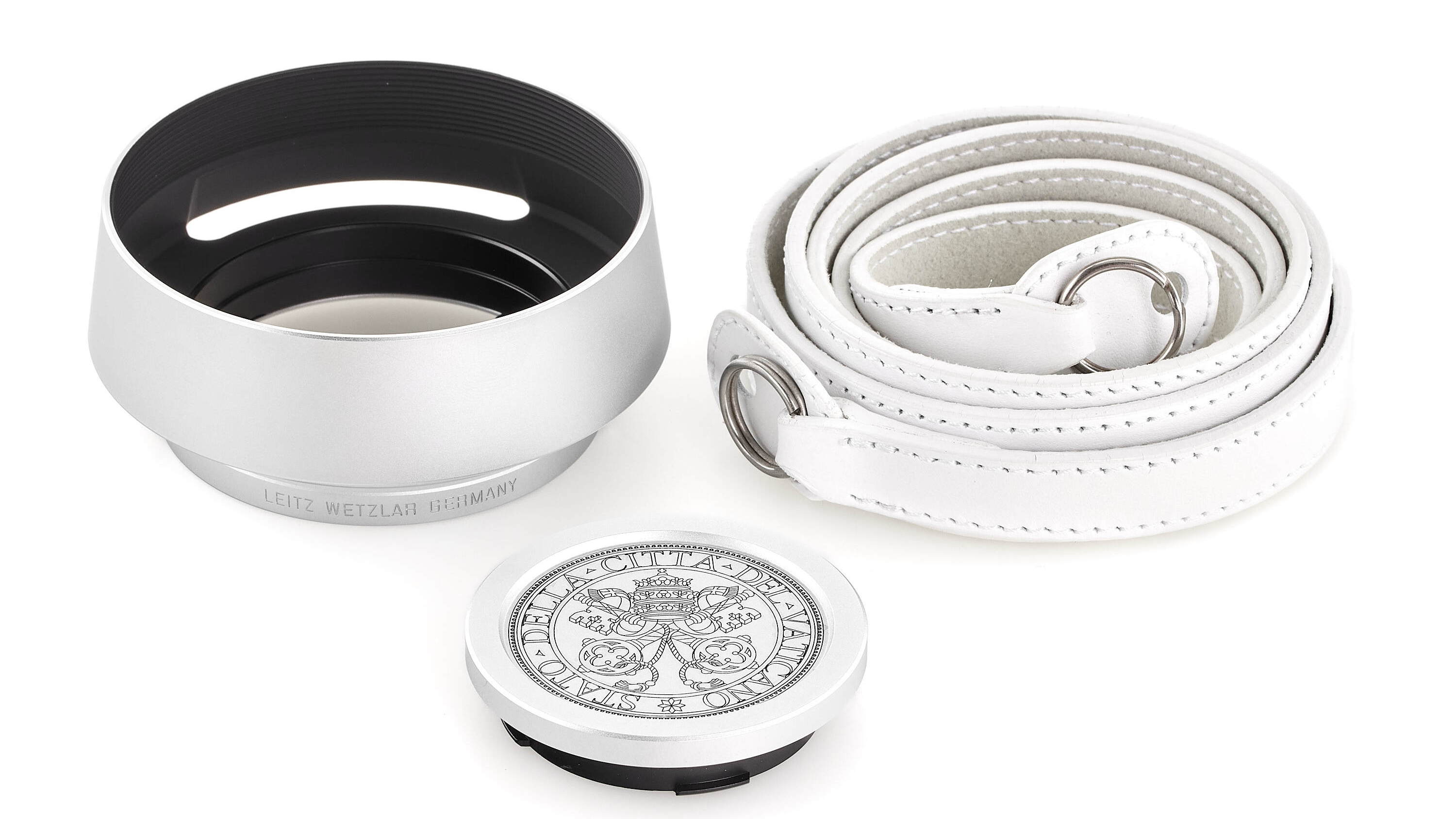 The Leica M-A Pope Francis camera on a white background