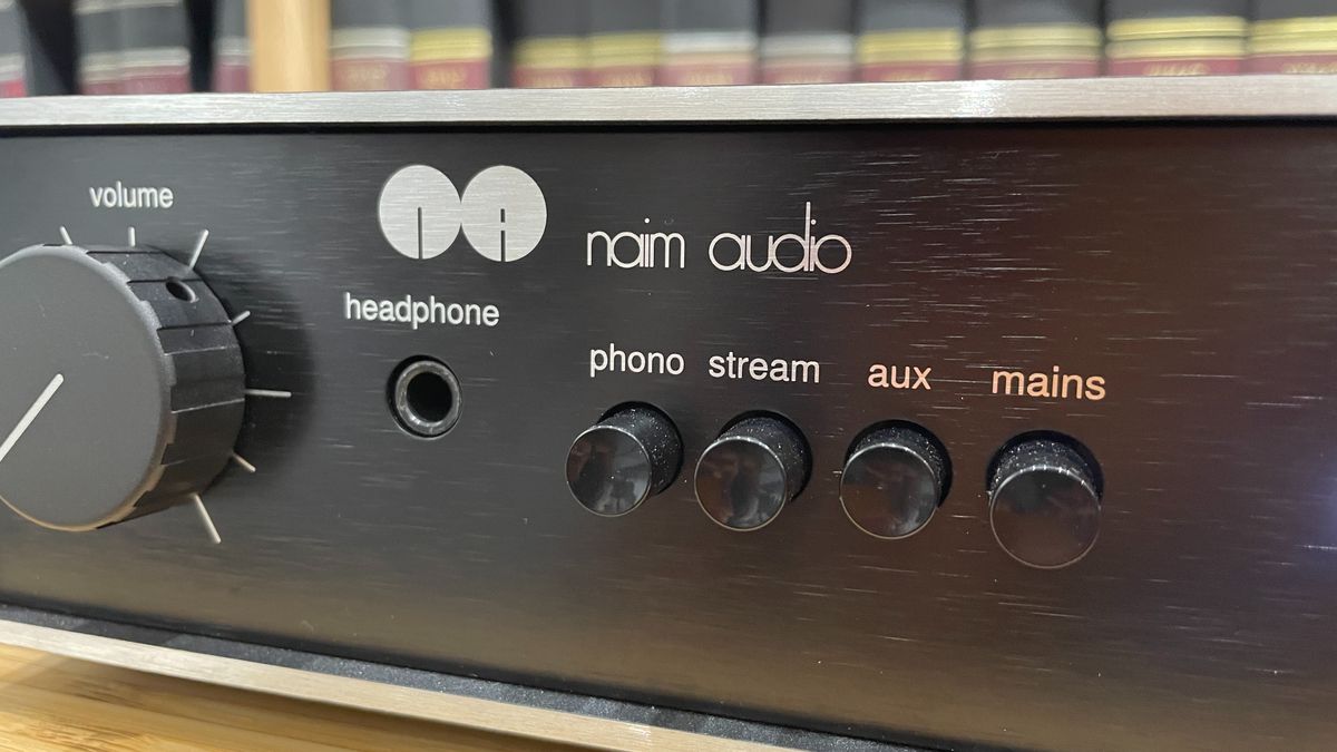 Close up of Naim Nait 50 front panel buttons and headphone socket