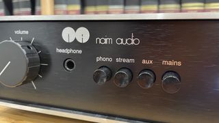 Close up of Naim Nait 50 front panel buttons and headphone socket