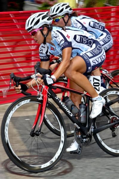 Carmen Small (TIBCO) patrolling the front of the field.