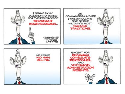 Political cartoon Obama Bergdahl