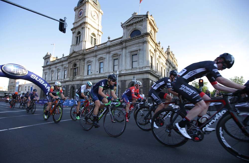 The men raced at sunset