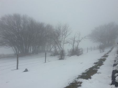 The snow atop Monte San Salvino