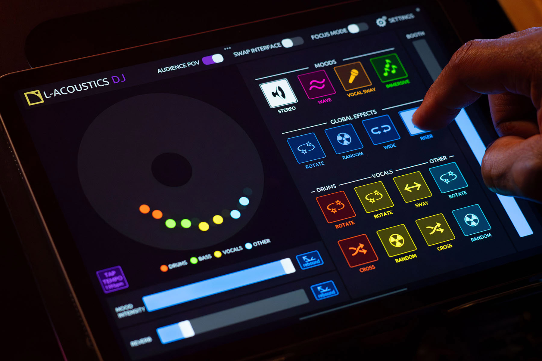 L-Acoustics DJ leverages professional-grade immersive audio technology to create dynamic, room-filling soundscapes for any gathering or performance.