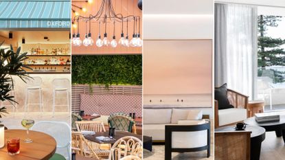 A composite image of four of the best boutique hotels in Sydney as chosen by woman&home in 2023